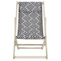 Safavieh 34.4 x 24.2 x 41.3 in. Rive Foldable Sling Chair, Navy and White PAT7039A